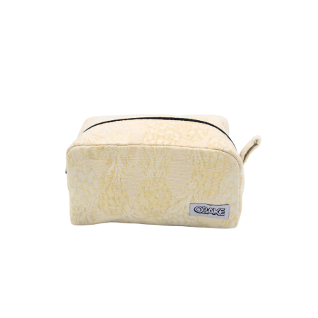 Trousse Ana - blanc cassé motifs ananas dorés