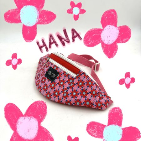 Sacoche banane enfant upcyclé mixte motifs fleurs - quart