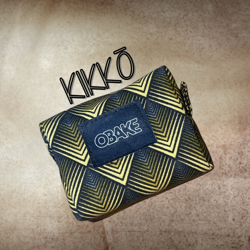 Porte-Monnaie KIKKŌ Upcyclé Motif Chevrons Noir & Or